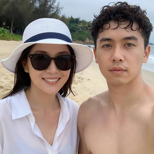 Beach Portrait of Happy Couple