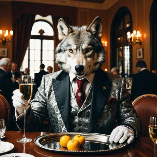 Anthropomorphic Wolf Sommelier Portrait Anthropomorphic Wolf Sommelier Portrait