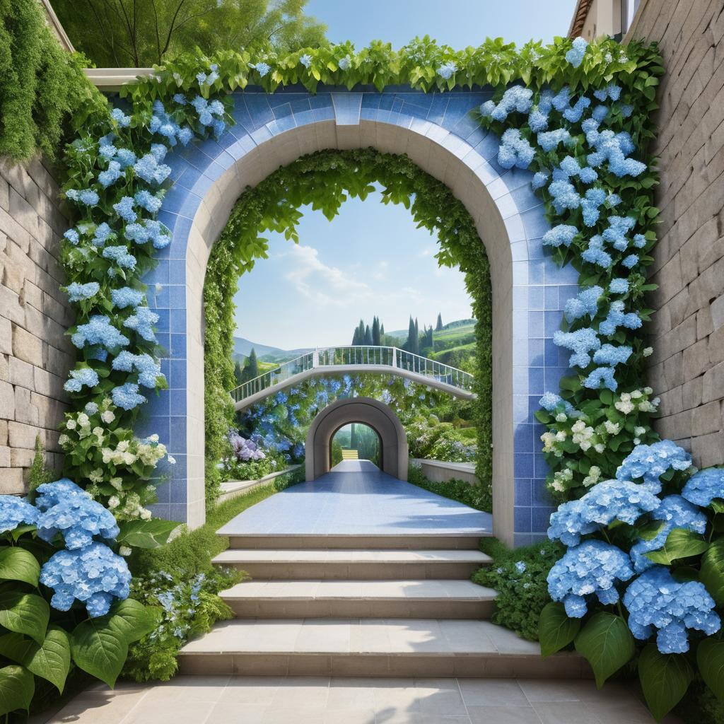 Unique Bridge Inspired by Blue Hydrangeas