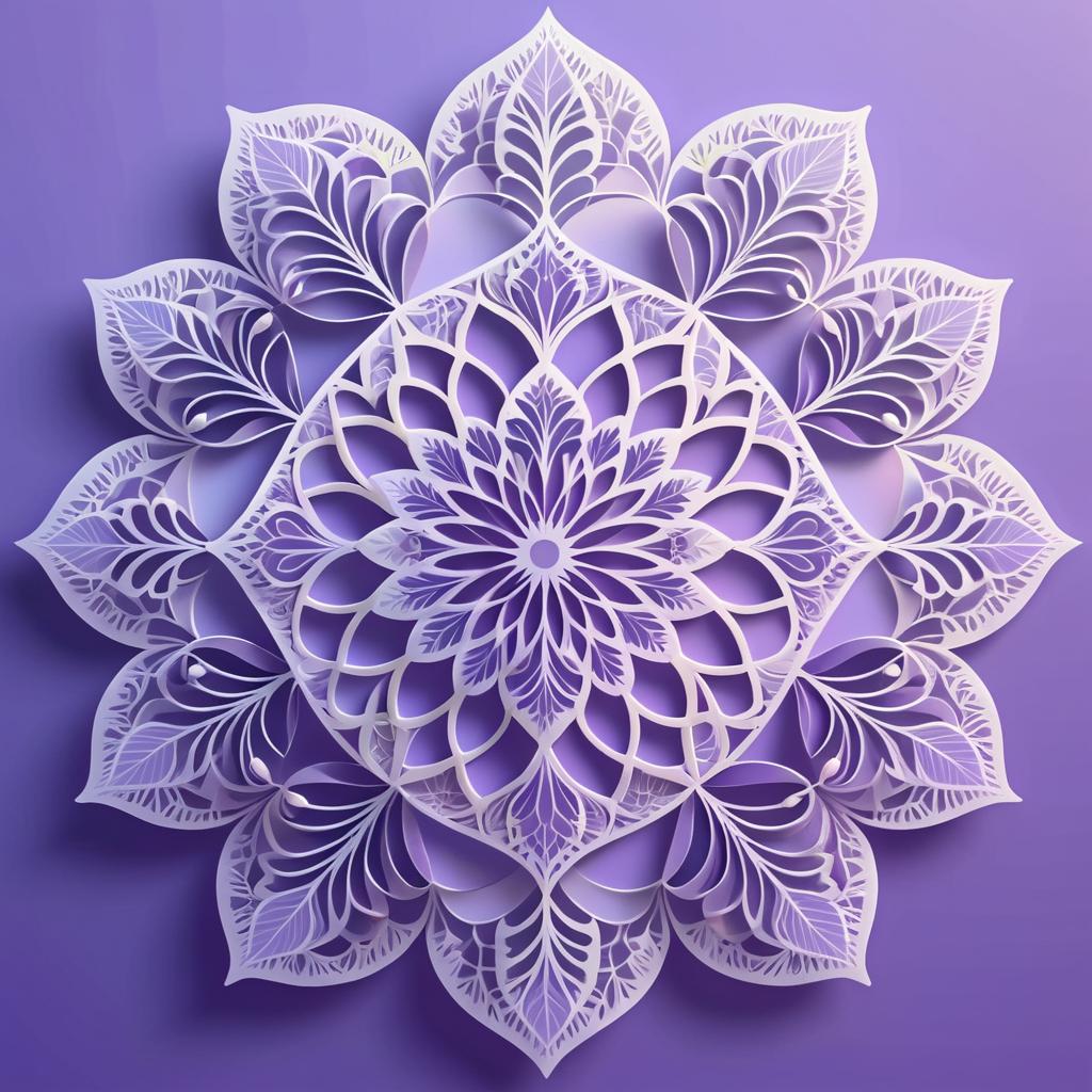 Whimsical Leaf Mandala on Lavender