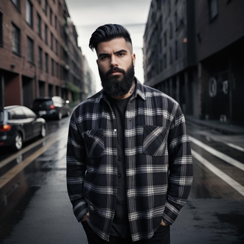 Moody Urban Portrait of Bearded Man