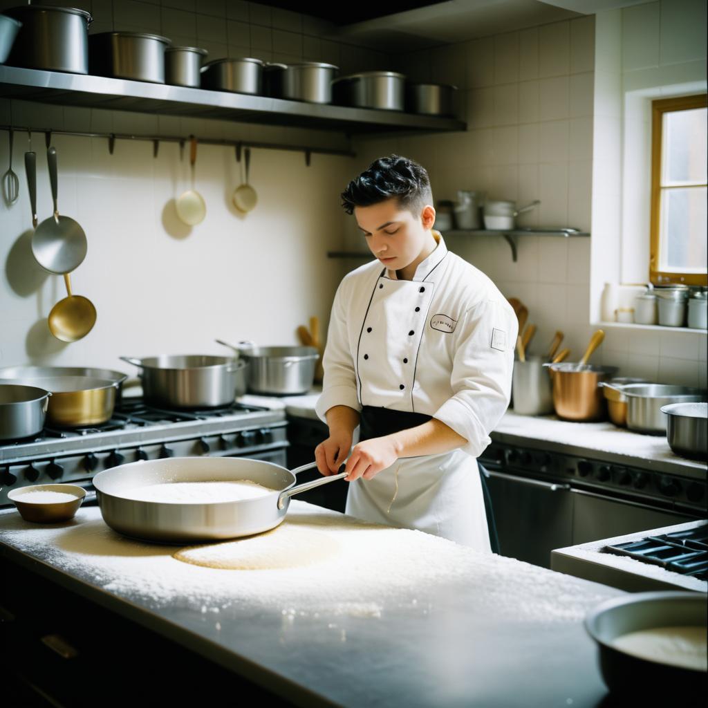 Rebellious Young Chef in Action