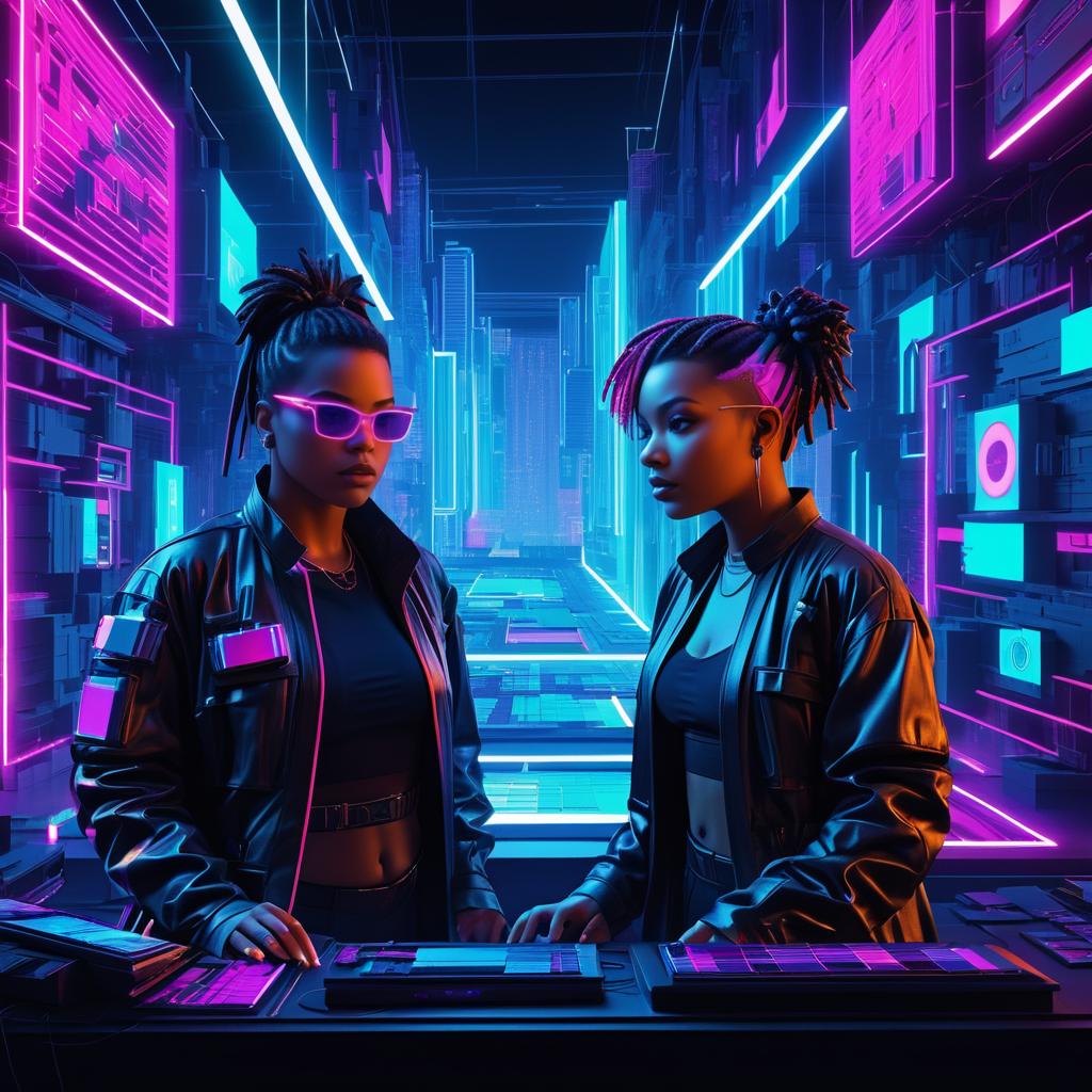 Neon Cyberpunk Duos Crafting Scriptless Confrontations