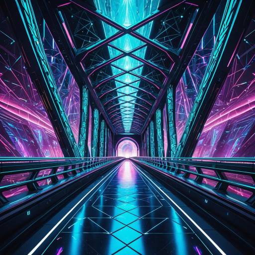 Futuristic Holographic Bridge Interior