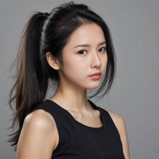 Asian Woman in Black Tank Top Portrait