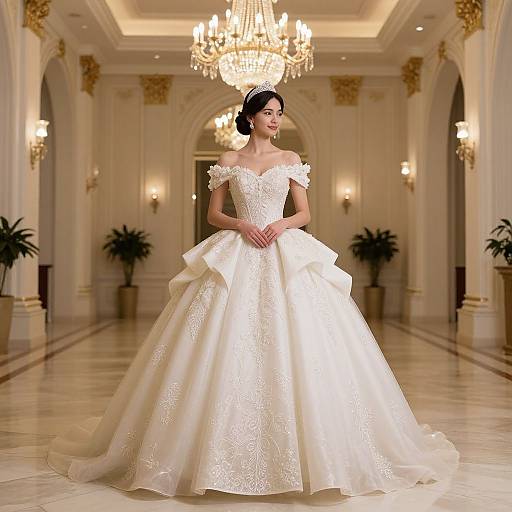 Elegant Princess Ballgown in Grand Hall