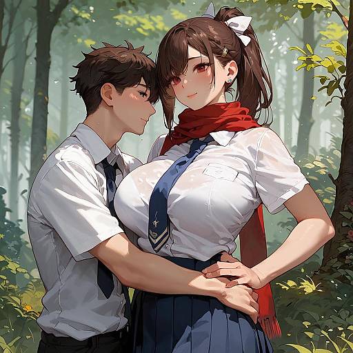 Asuka Anime Character in Forest