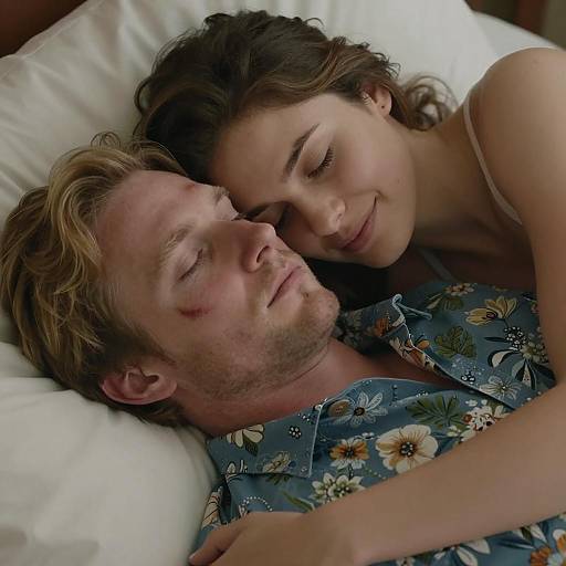 Intimate Close-Up of a Couple in Bed