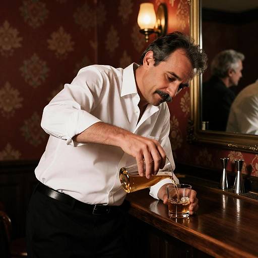 Bar Scene with Middle-Aged Men