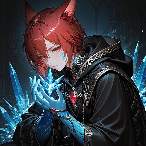 Illustration of Crystal exarch, final fantasy in the style of Liduke