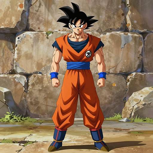 Anime Character in Orange Martial Arts Outfit