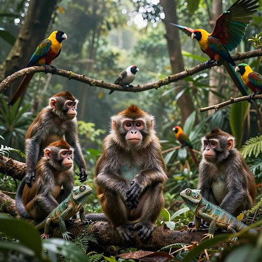 Hyper-Realistic Jungle Wildlife Scene