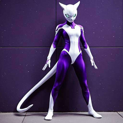Futuristic Mewtwo Cosplay with Glowing Accents