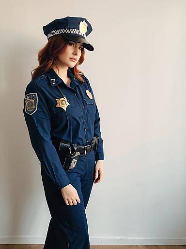 Female Police Cosplay Full-Body Photo