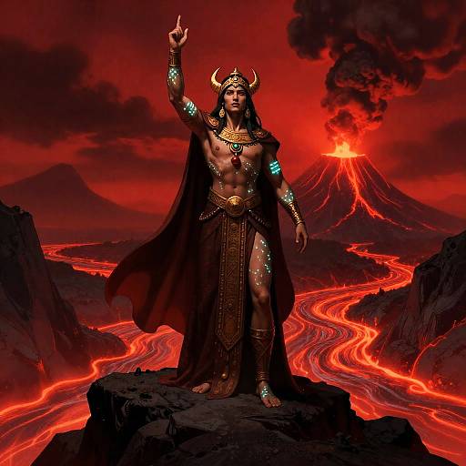 Bioluminescent Oracle on Volcanic Cliff