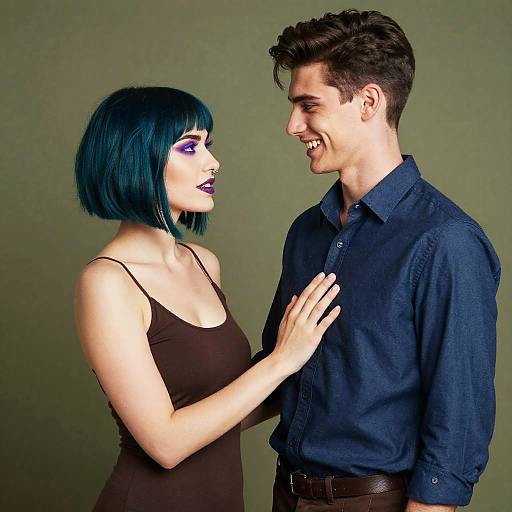 Stylish Couple with Bold Features