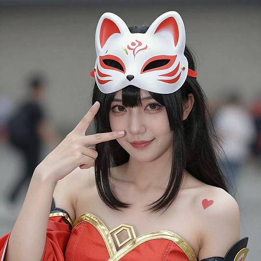 Asian Woman Cosplaying Fox Character