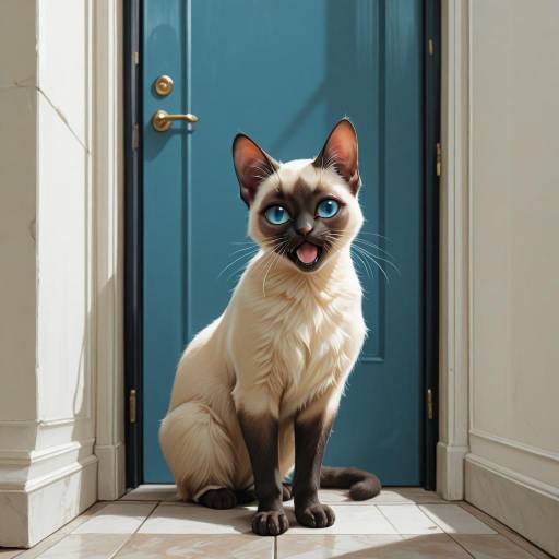 Elegant Siamese Cat in Soft Light Elegant Siamese Cat in Soft Light