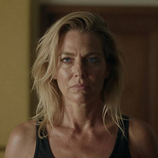 Sun-Kissed Close-Up of Serious Woman