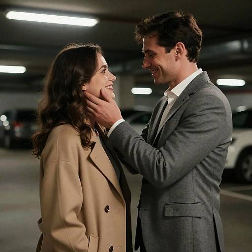 Romantic Moment in a Parking Garage