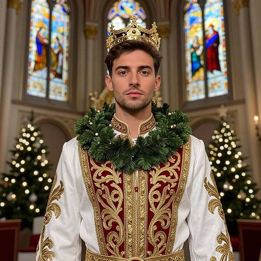 Regal Man in Ornate Holiday Attire
