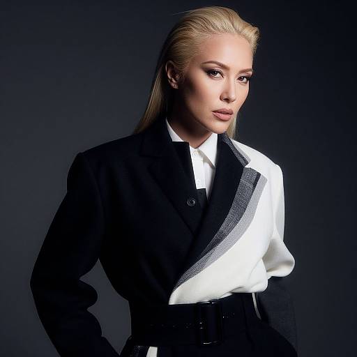 Confident Blonde Woman Studio Portrait