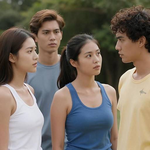 Outdoor Portrait of Four Diverse Friends