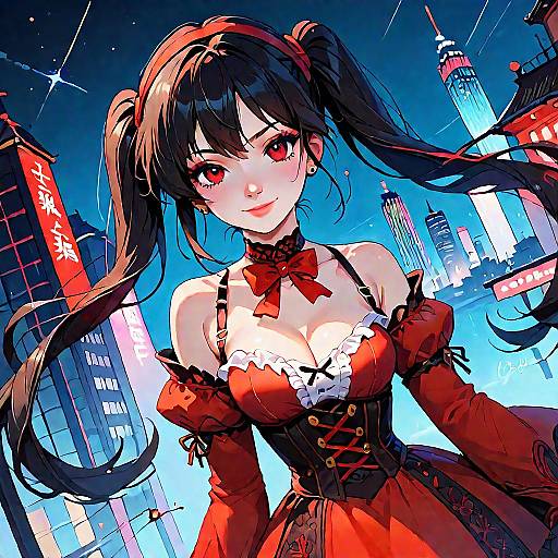 Kurumi Tokisaki Night City Dutch Angle