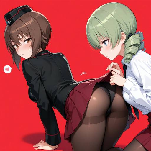 Maho Nishizumi and Friends in Uniform