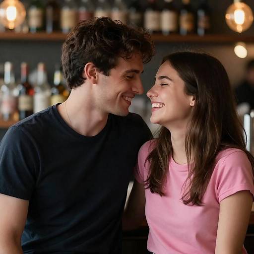 Intimate Moment Between Friends at Bar