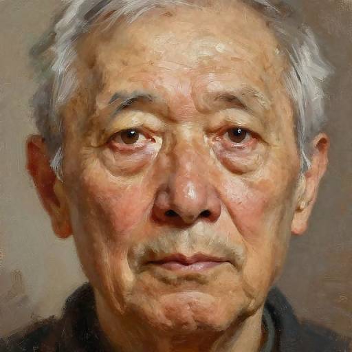 Expressive Elderly Portrait Painting