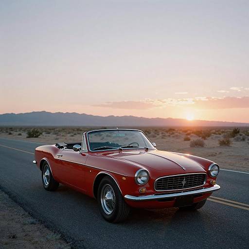 Vintage Convertible on Desert Sunset Road