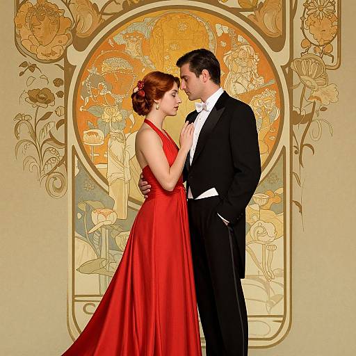 Elegant Romantic Art Nouveau Portrait