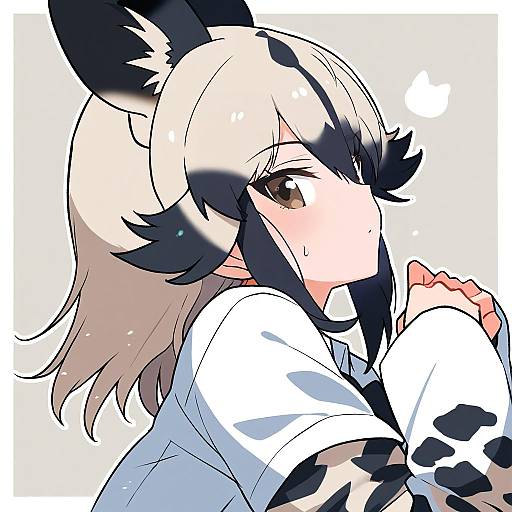 Illustration of African wild dog (kemono friends), kemono friends in the style of Taketora suzume