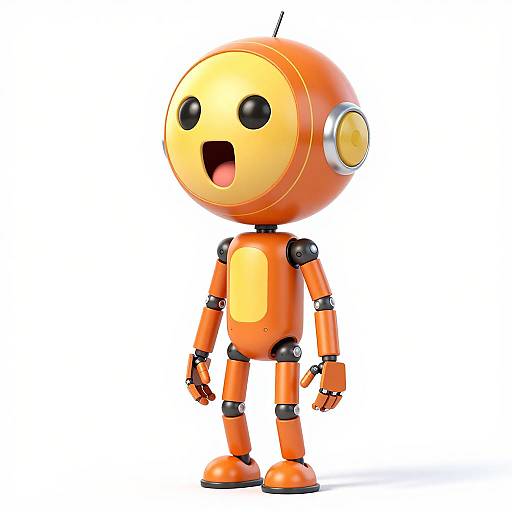 Orange and Yellow Cartoon Humanoid Robot