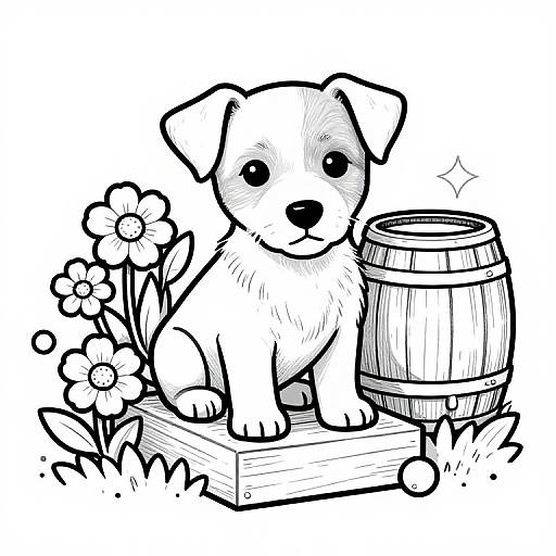 Jack Russell Terrier Puppy Coloring Page