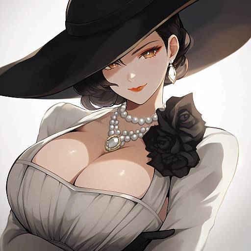 Illustration of Alcina dimitrescu, resident evil in the style of Saku (osake love)