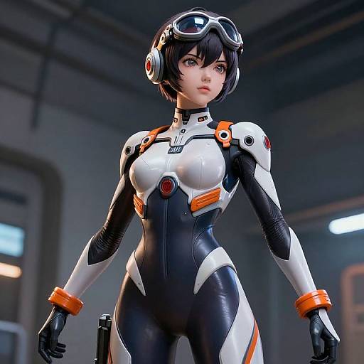 Futuristic Anime Girl Pilot