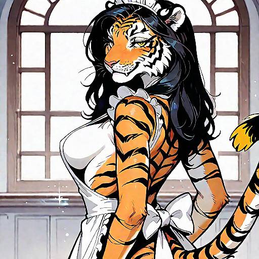 Cute Furry Maid in Palace Setting