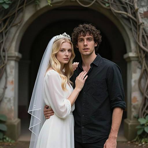 Couple in Front of Dark Cave