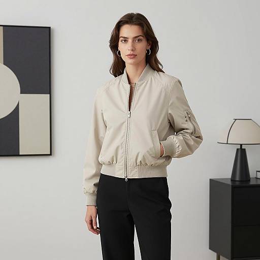 Chic Woman in Modern Artistic Scene