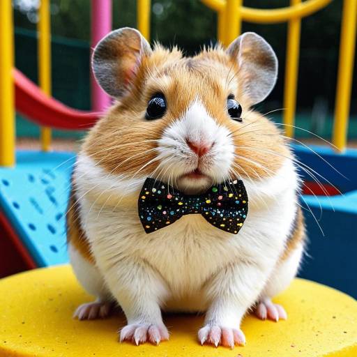 Hamster with Sparkly Bow Tie at Playground