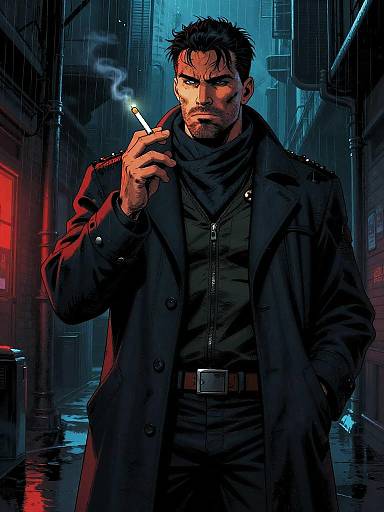 Futuristic Rainy Alley PI Portrait