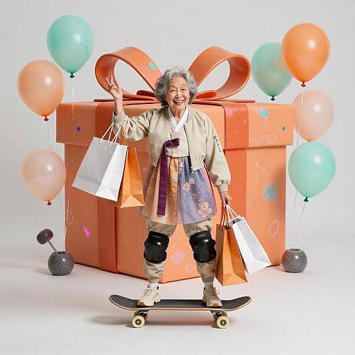 Tangerine Neon Skateboard Grandma Graffiti Ad