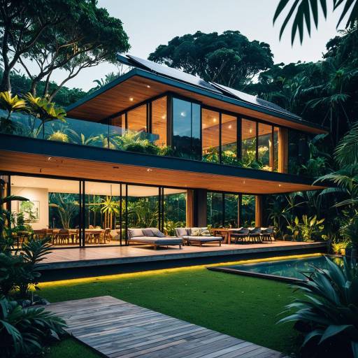 Modern Eco-Friendly Villa with Tropical Garden