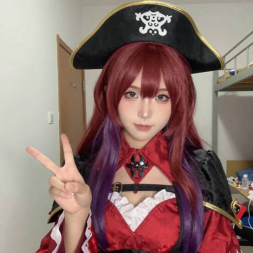 Young Woman in Pirate Cosplay