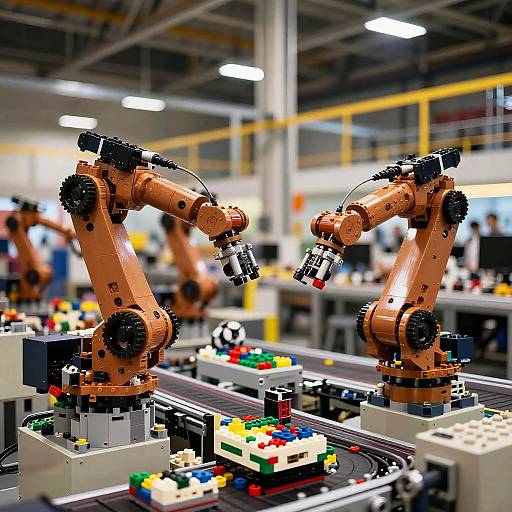 Lego Factory Robots in Assembly Hall
