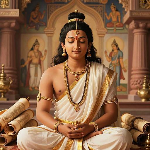 Serene Sankara in Tranquil Temple