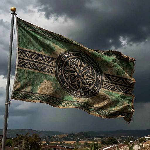 Anarcho Primitivism Flag in Stormy Weather