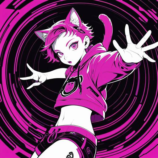 Dynamic Anime Tomboy Character Illustration